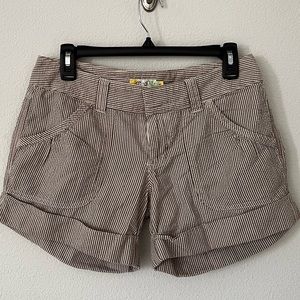 Split pinstripe shorts